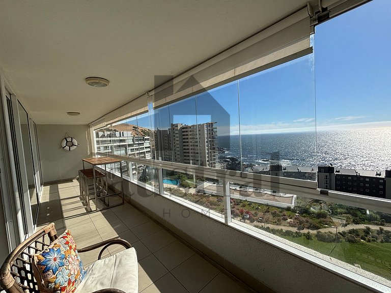 Hermoso depto con vista al mar y jardines