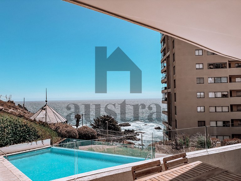 Hermoso depto vista al mar y piscina