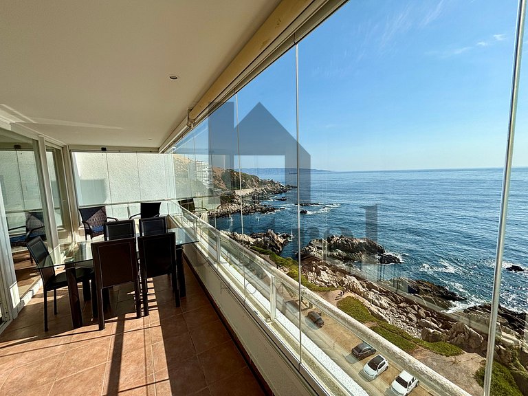 Depto con terraza y fantástica vista al mar