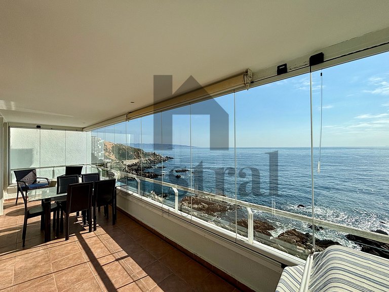 Depto con terraza y fantástica vista al mar
