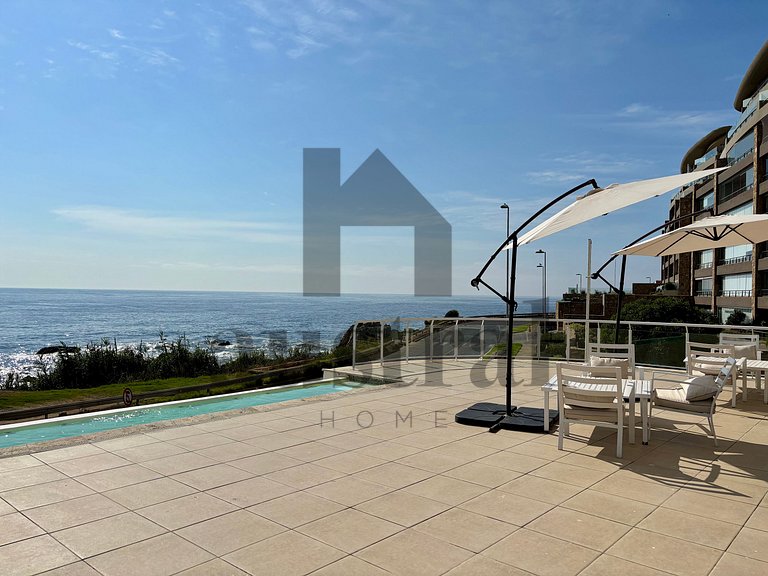 Depto con terraza y fantástica vista al mar