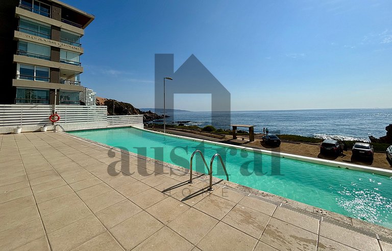 Depto con terraza y fantástica vista al mar