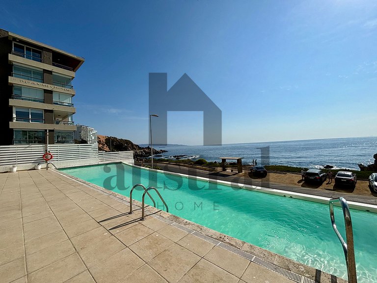 Depto con terraza y fantástica vista al mar