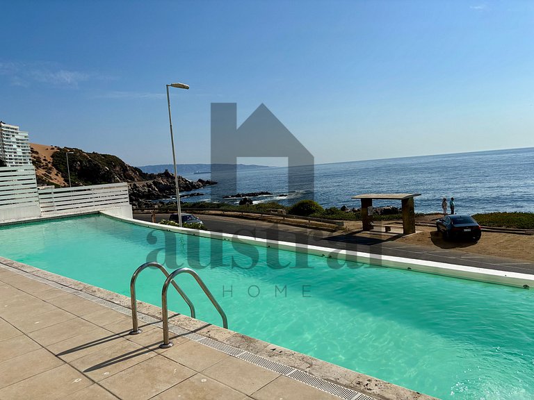 Depto con terraza y fantástica vista al mar