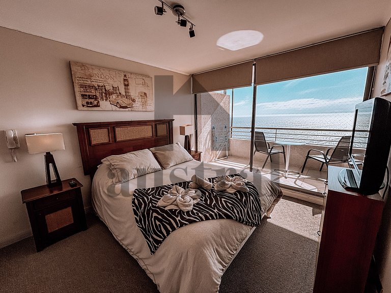 Apartamento confortável com uma bela vista para o mar