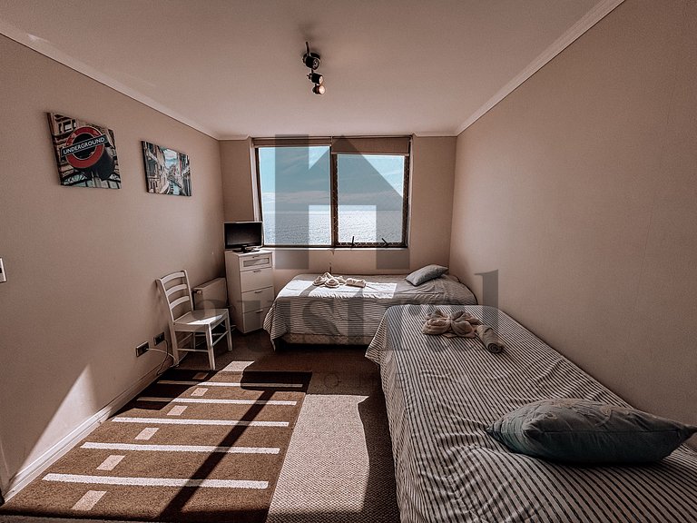 Apartamento confortável com uma bela vista para o mar
