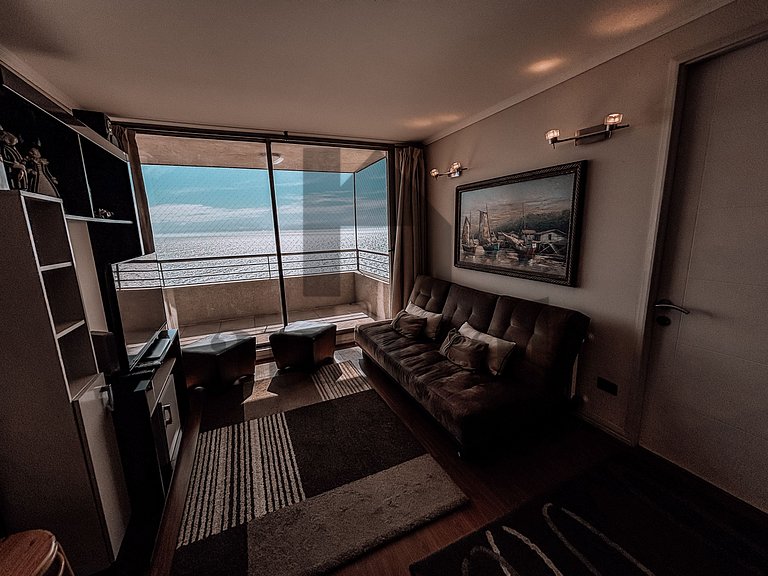 Cómodo depto con Hermosa Vista al Mar