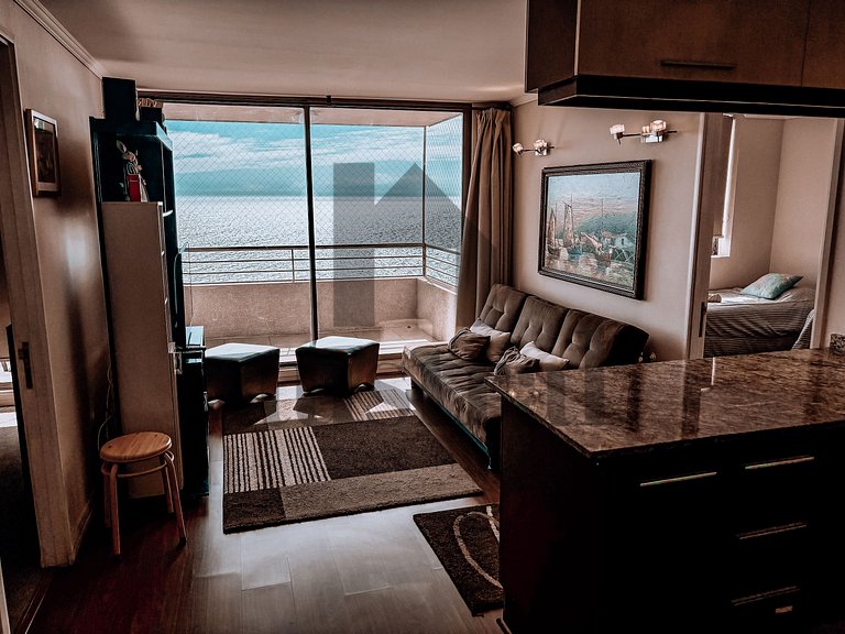 Cómodo depto con Hermosa Vista al Mar