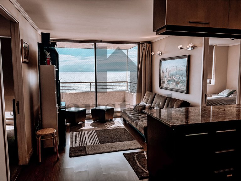 Cómodo depto con Hermosa Vista al Mar