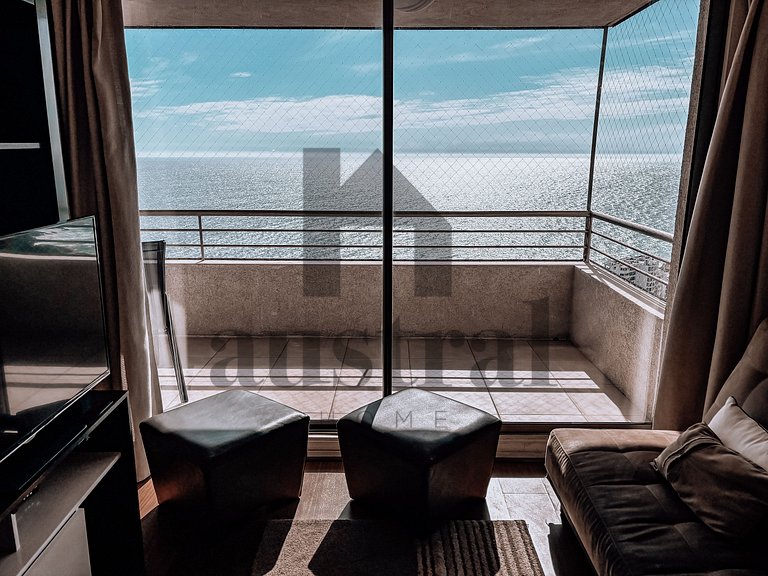 Apartamento confortável com uma bela vista para o mar