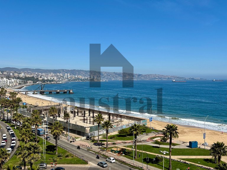 Spacious apartment facing the beach and San Martin