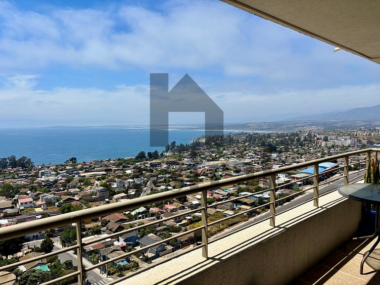 Bela vista para o mar e para Concón.