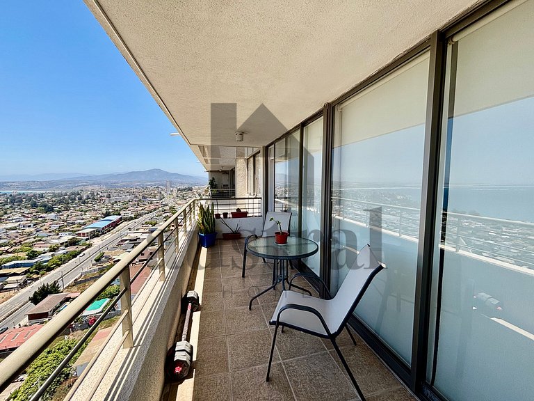 Bela vista para o mar e para Concón.