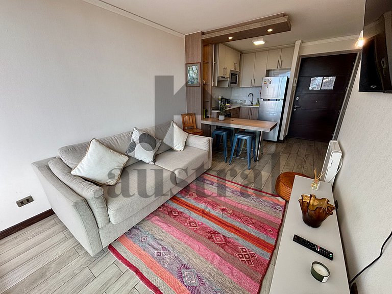 Depto em edifício moderno em Edmundo Eluchans