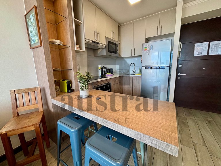 Depto em edifício moderno em Edmundo Eluchans