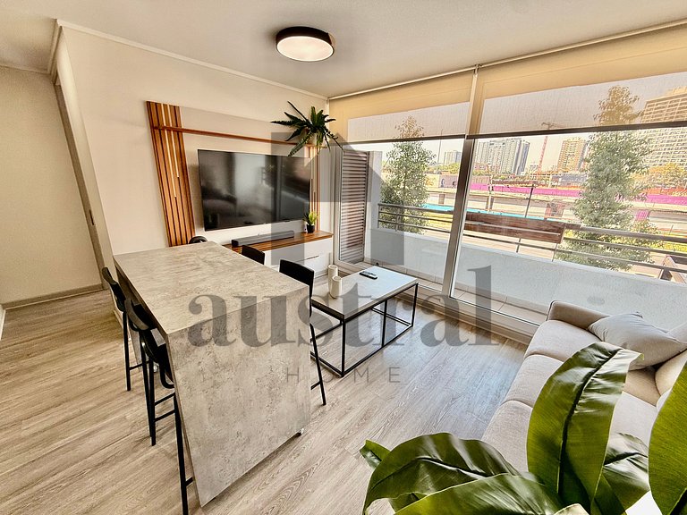 Decorado con estacionamiento cerca Est. Nacional