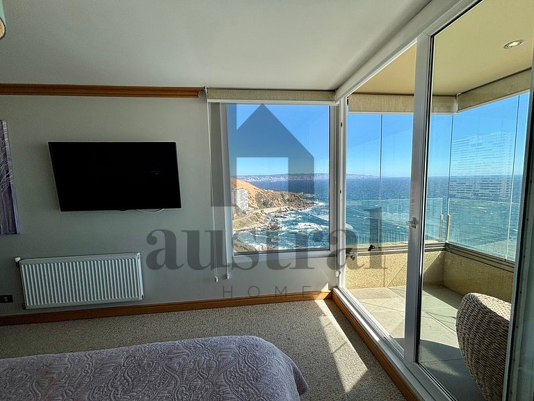 Vista para o oceano, duas vagas de estacionamento