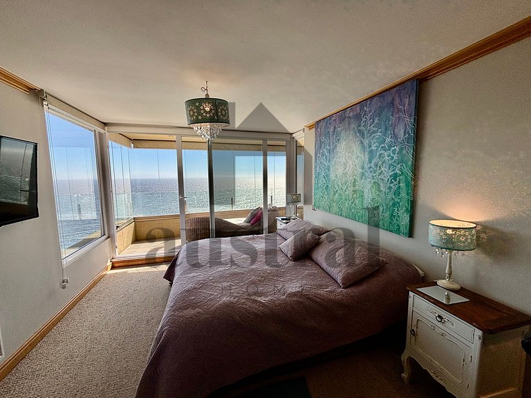 Vista para o oceano, duas vagas de estacionamento